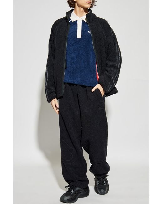 Adidas Originals Blue Fleece Jacket With Turtleneck for men