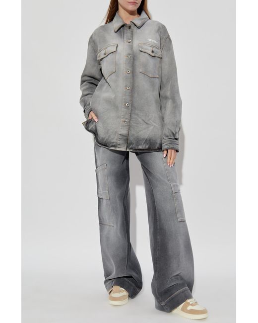 Off-White c/o Virgil Abloh Gray Jeans With Logo