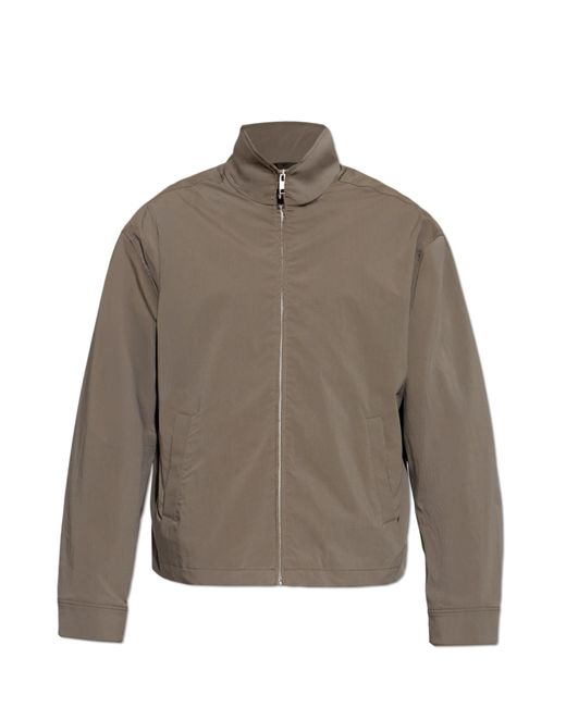 FRAME Brown Jacket With Stand-Up Collar for men