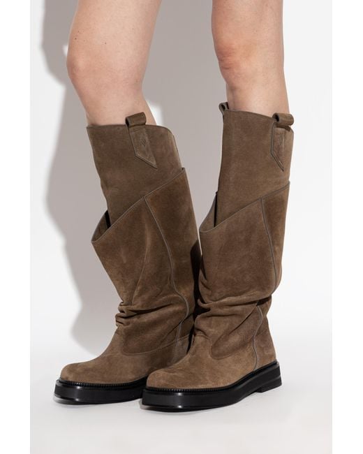 The Attico Brown Platform Boots 'New Robin Passeggiata'