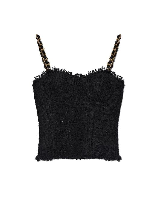 Balmain Black Tweed Top