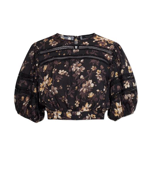 AllSaints Black Top 'Peony'