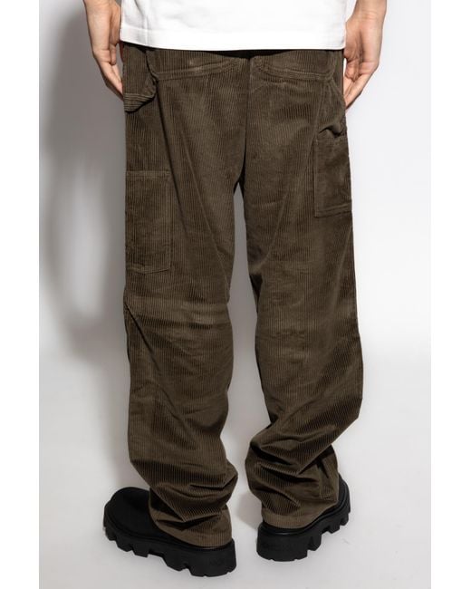 Moncler Green Corduroy Trousers for men