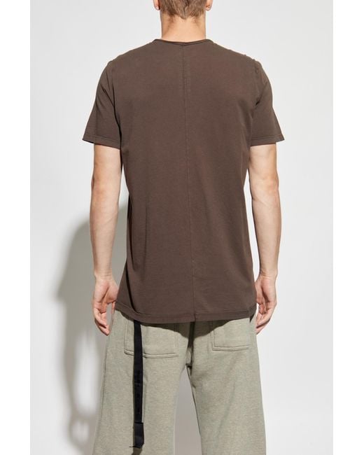 Rick Owens Brown T-Shirt With 'Level T' Logo for men