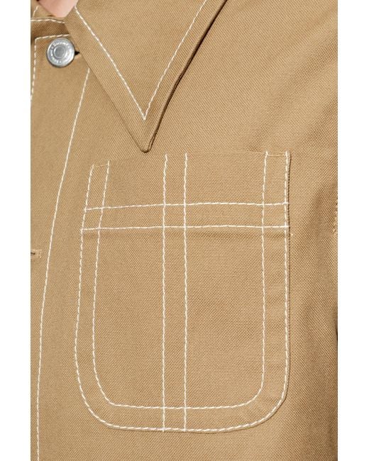 AMI Natural Denim Jacket With Pockets for men