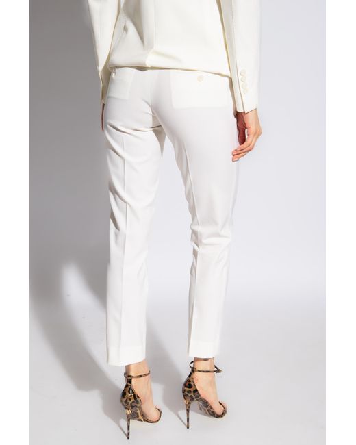 Dolce & Gabbana White Wool Trousers,
