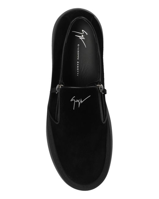 Giuseppe Zanotti Black Slip-On Shoes With Logo for men