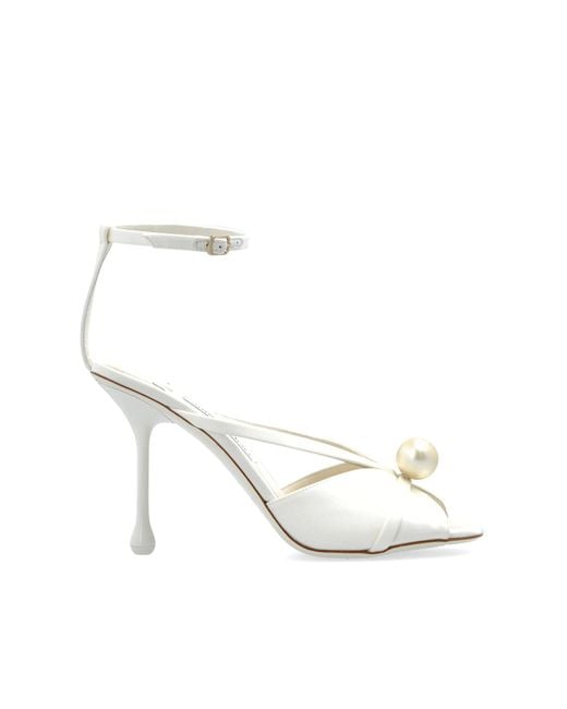 Jimmy Choo White Heeled Sandals "Siva"