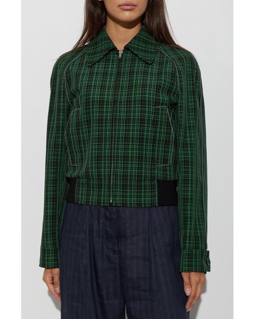 Marni Green Wool Checked Jacket