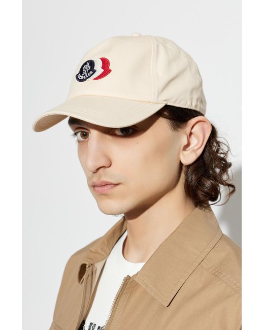 Moncler White Baseball Cap for men