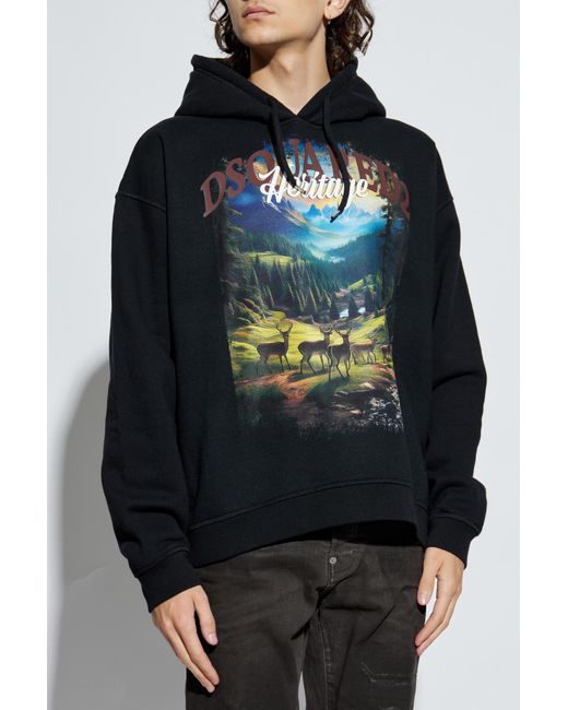 DSquared² Blue Sweatshirt With Logo for men