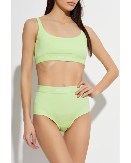 Tom Ford Green Bra With Logo