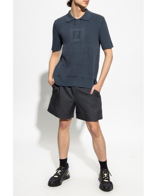 Fendi Shorts With Logo in Grey (Gray 