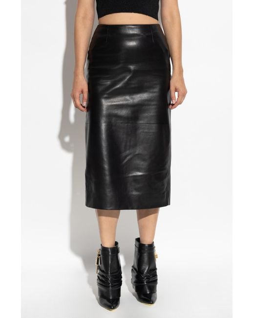Givenchy Black Leather Skirt