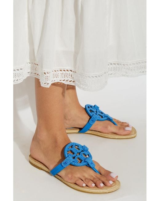 Tory Burch Blue "Miller" Slides