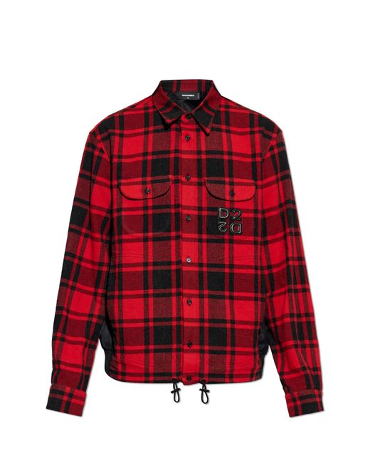 DSquared² Red Checked Pattern Shirt for men