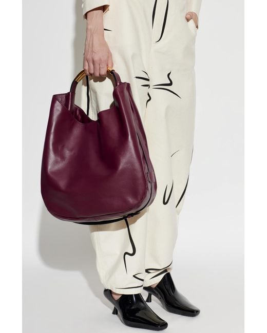 Moschino Purple Leather Handbag