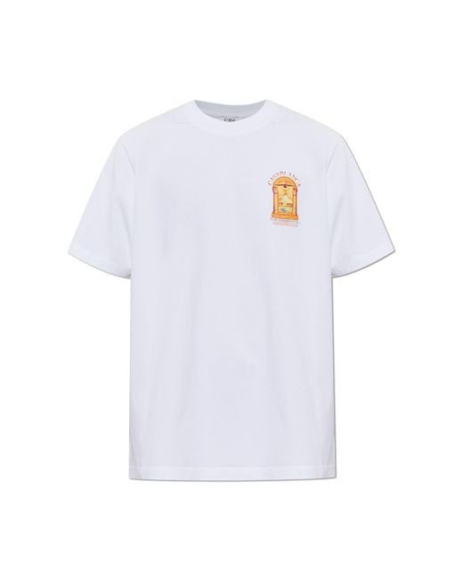 Casablanca White T-Shirt With Colorful Print for men