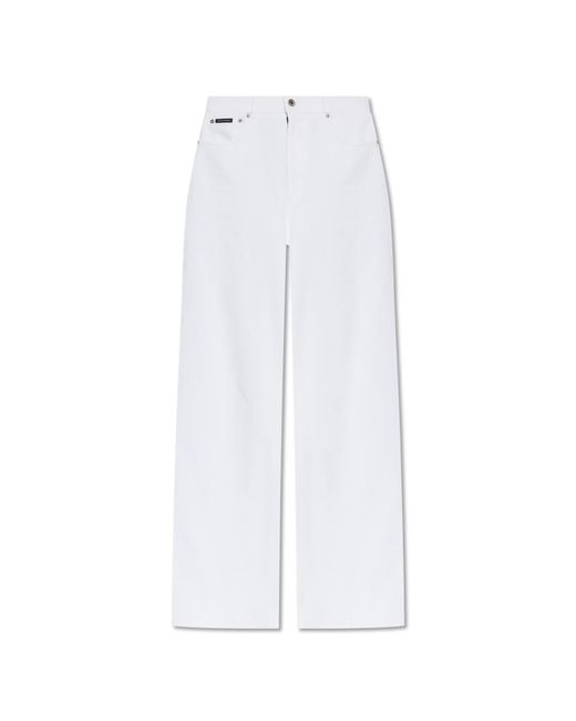 Dolce & Gabbana White Dolce & Gabbana Wide-Leg Jeans