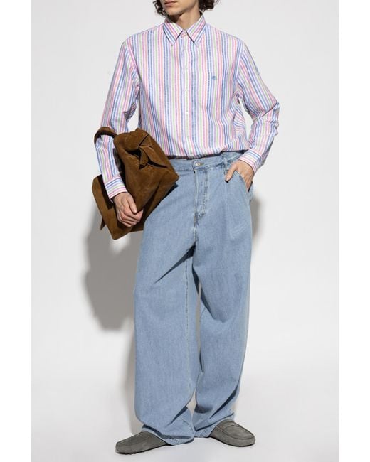 Etro Purple Shirt With A Striped Pattern for men
