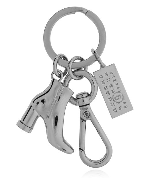 MM6 by Maison Margiela White Keychain With Charms