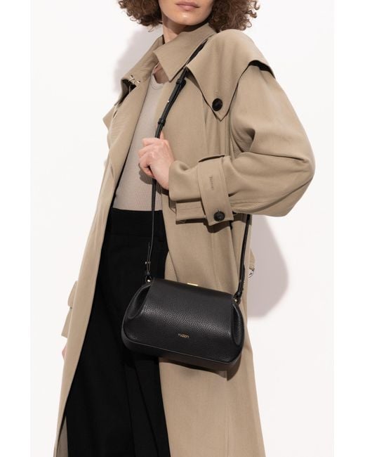 Yuzefi Black Shoulder Bag "Oyster Mini"