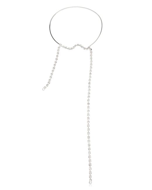 MM6 by Maison Margiela White Choker With Shimmering Crystals