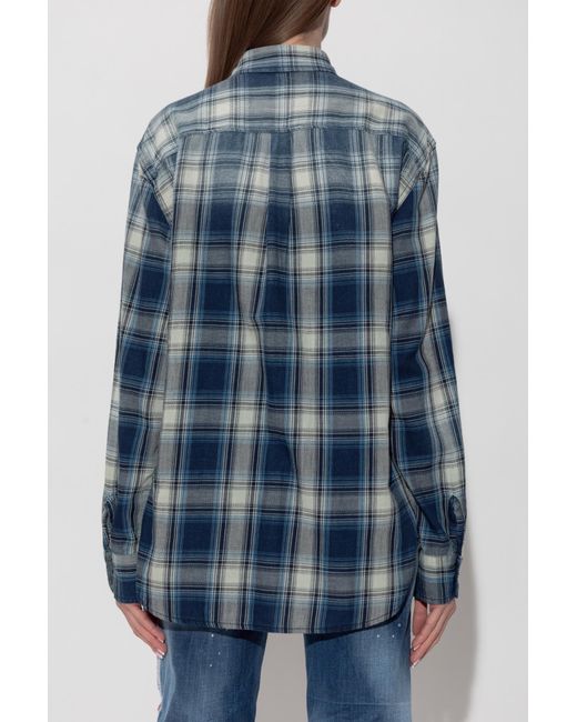 DSquared² Blue Plaid Pattern Shirt