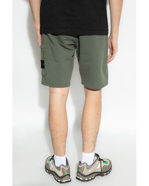 Stone Island Green Cotton Shorts