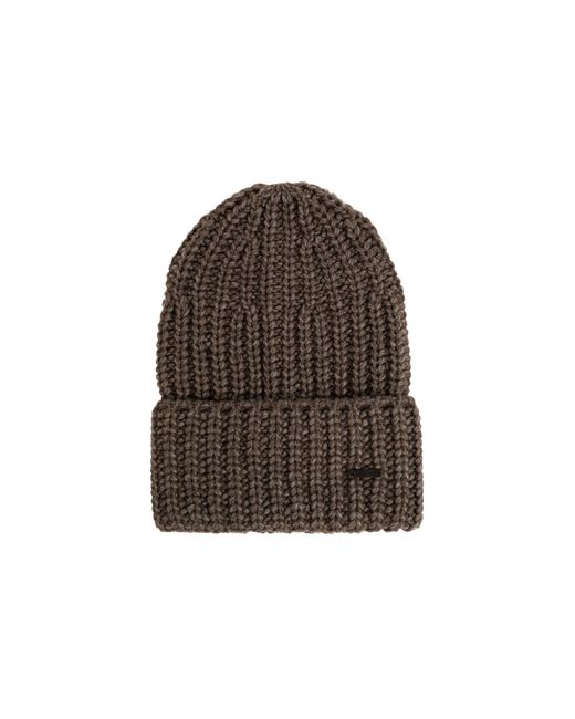 DSquared² Brown Wool Beanie With Patch for men