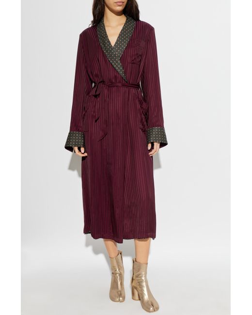 Maison Margiela Green Striped Coat