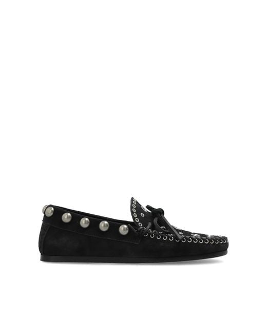 Isabel Marant Black Fitza Suede Loafers