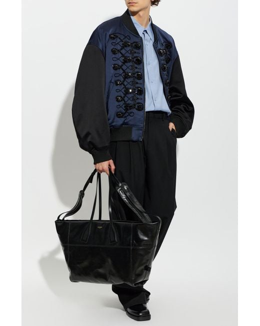 Balmain Blue Shirt With Embroidered Logo for men