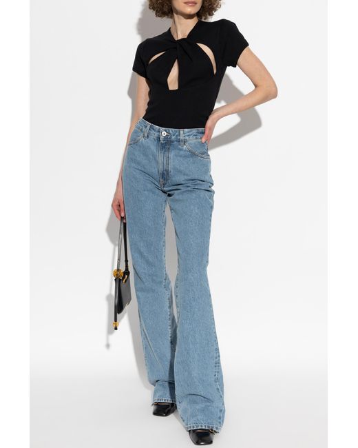 Coperni Black T-Shirt With Decorative Cut-Outs