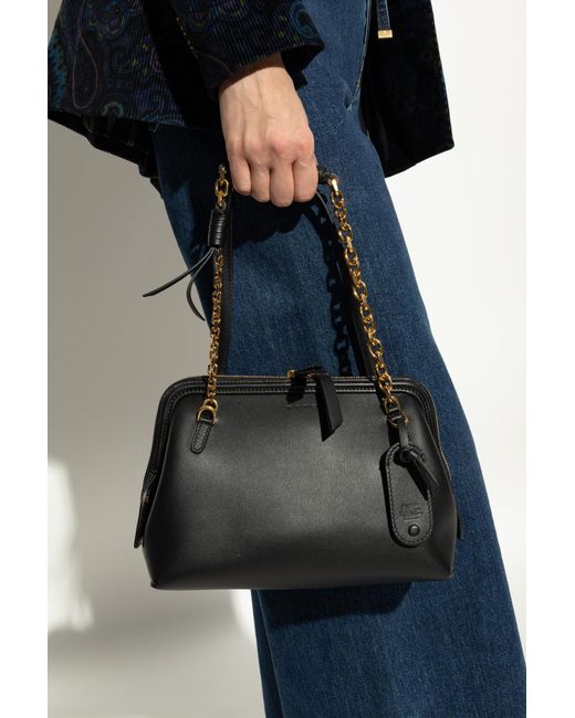 Etro Black Leather Handbag