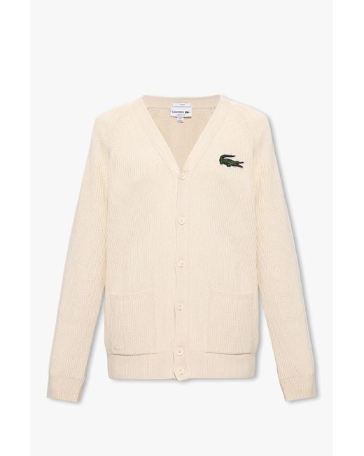 Lacoste Natural Cardigan With Logo for men