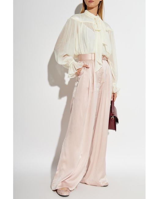 Zimmermann White Loose-fitting Shirt With Shimmering Buttons,