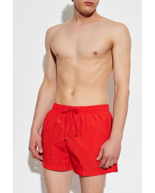 MM6 by Maison Margiela Red Swim Shorts for men
