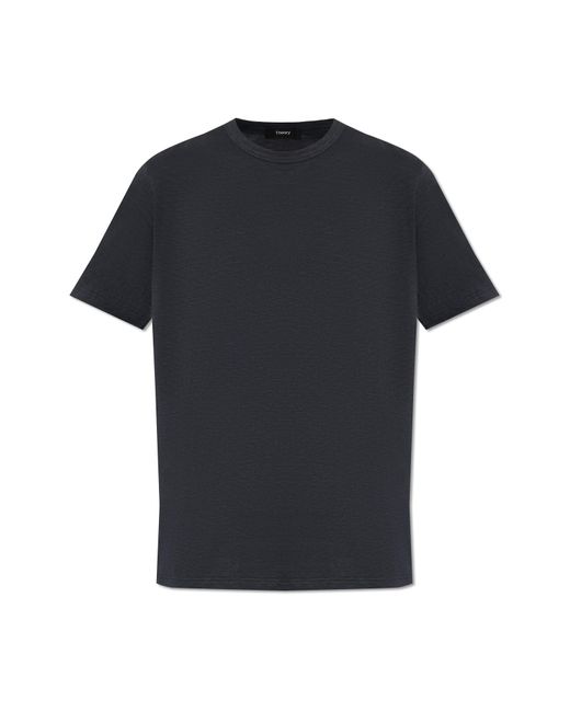 Theory Black Cotton T-shirt, for men