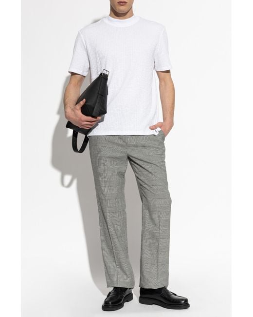 Balmain Gray Wool Trousers With Houndstooth Pattern for men