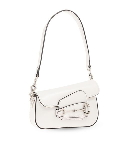 Gucci White '1955 Horsebit Mini' Shoulder Bag,