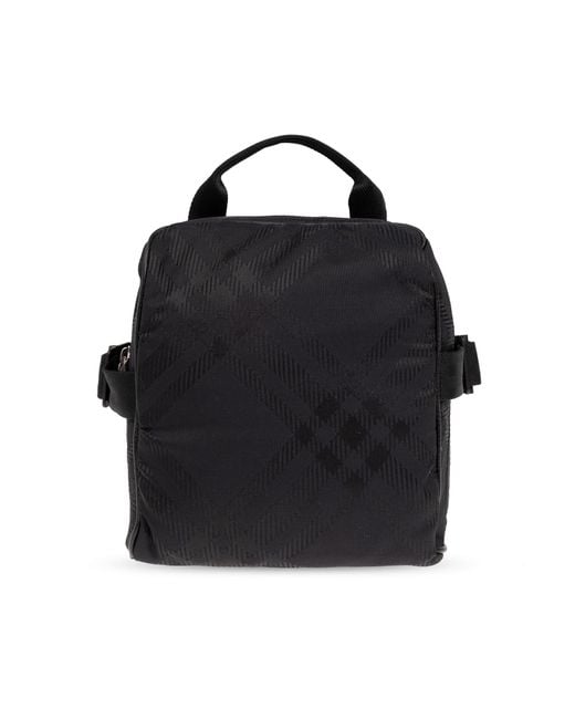 Burberry Black Shoulder Bag With Logo, for men