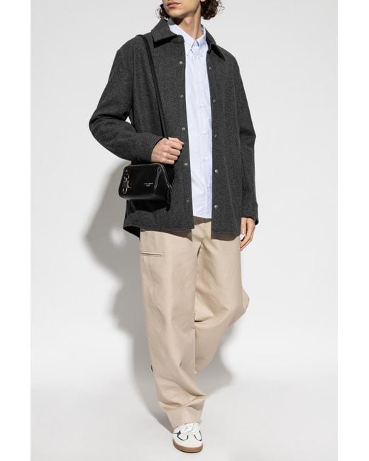 A.P.C. Gray Thick Wool Shirt for men