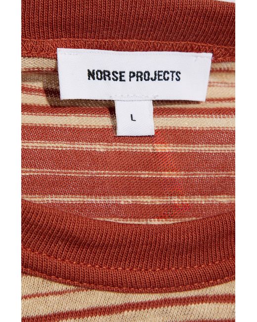 Norse Projects Orange T-shirt 'johannes', for men