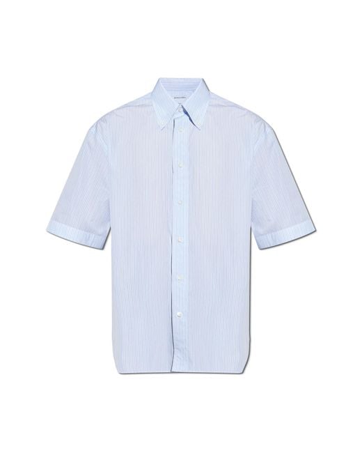 Bottega Veneta Blue Shirt With Striped Pattern for men