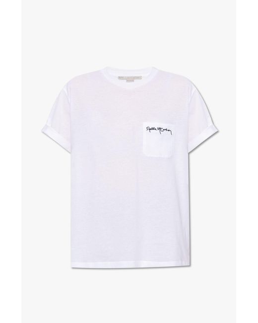 Stella McCartney Love Heart Embroidery T-shirt in White