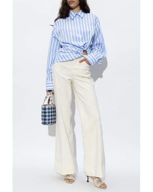 Sportmax Blue Top "Palmizi"