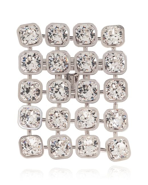 Balenciaga Black Earrings With Shimmering Crystals