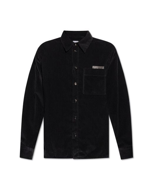 Bottega Veneta Black Corduroy Shirt for men