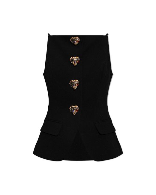 Self-Portrait Black Wool Top